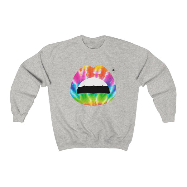 Tie Dye Mouth Beauty Mark Unisex Crewneck Sweatshirt