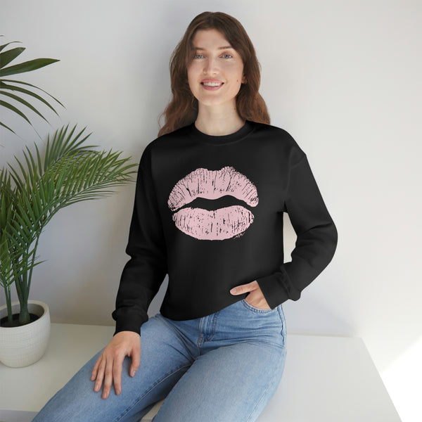 Pink Kiss Lips Unisex Crewneck Sweatshirt