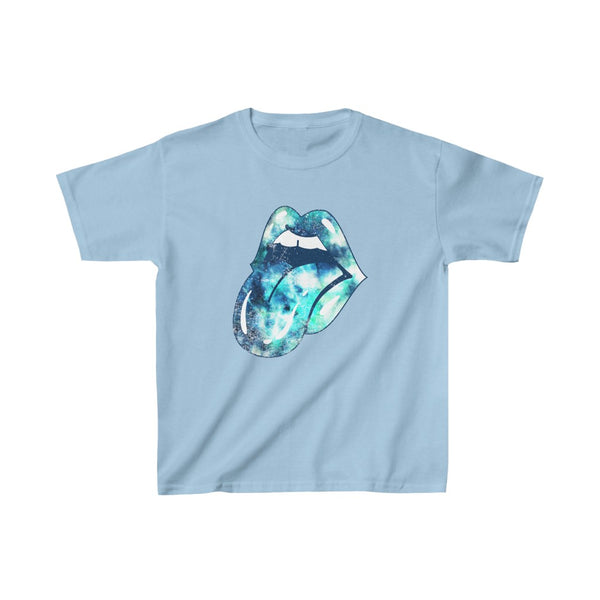Youth - Blue Lips Tie Dye Tongue Kids Tee