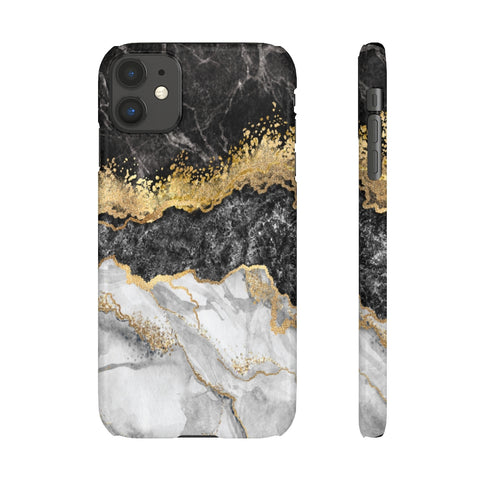 Black & Gold Marble Snap Phone Case