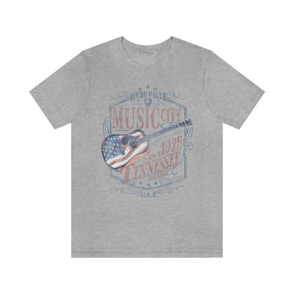 Nashville American Flag Guitar Unisex Tee