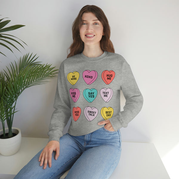 Candy Conversation Hearts Unisex Sweatshirt