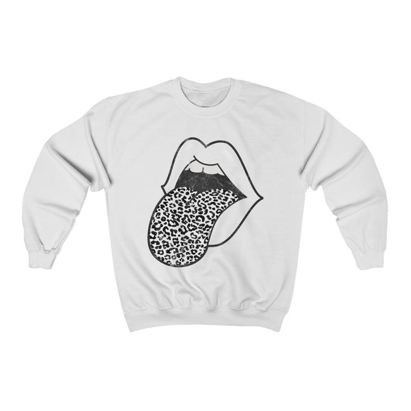 Leopard Tongue Out Distressed Unisex Sweatshirt