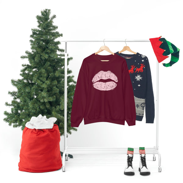 Pink Kiss Lips Unisex Crewneck Sweatshirt
