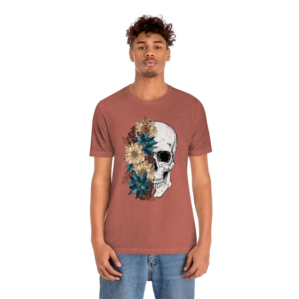 Fall Floral Skull Unisex Tee