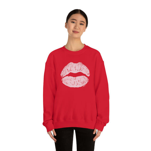 Pink Kiss Lips Unisex Crewneck Sweatshirt