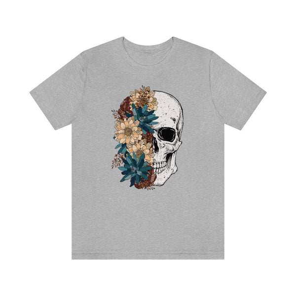 Fall Floral Skull Unisex Tee