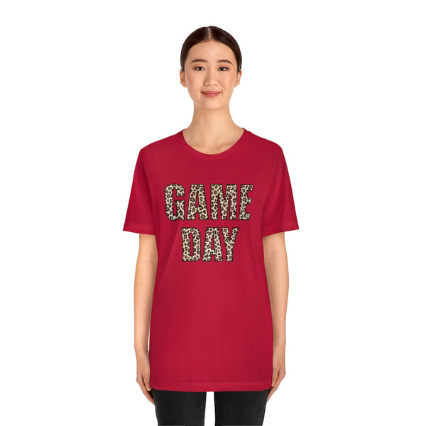 Game Day Leopard Print Unisex Short Sleeve Tee