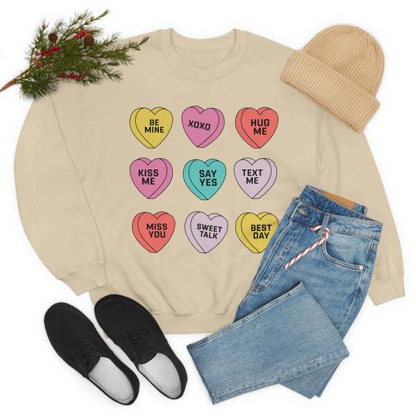 Candy Conversation Hearts Unisex Sweatshirt