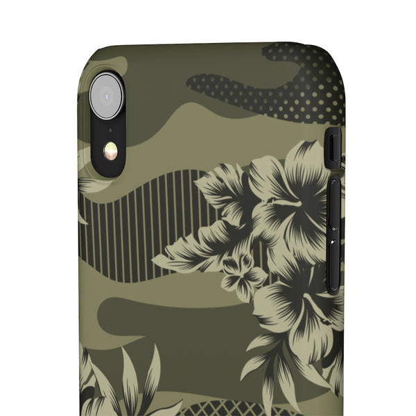 Camo Floral Print Snap Phone Case