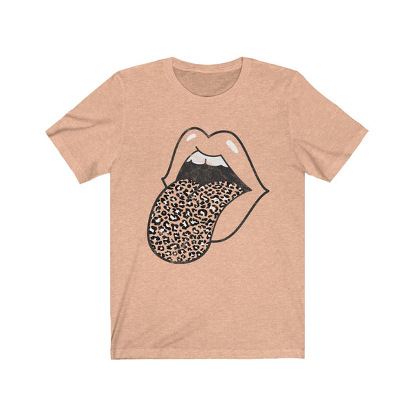 Leopard Tongue Out Distressed Unisex Tee