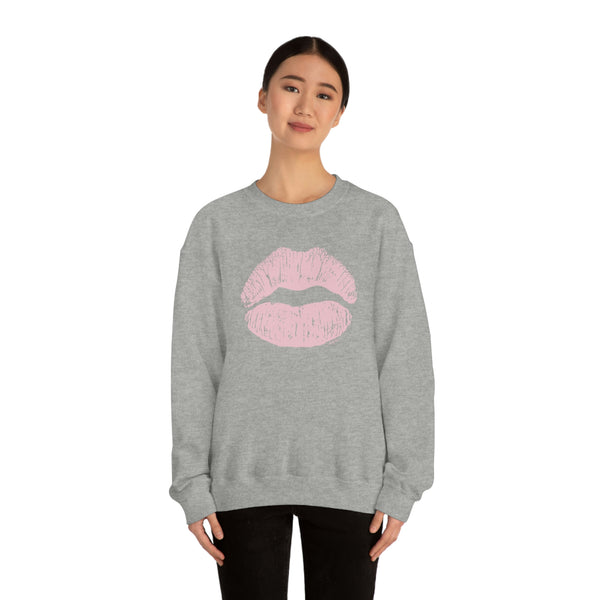 Pink Kiss Lips Unisex Crewneck Sweatshirt