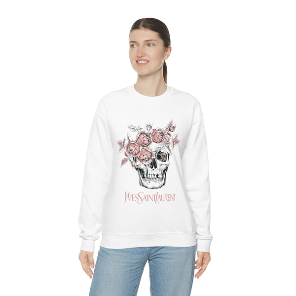 Skull Pink Roses Unisex Sweatshirt