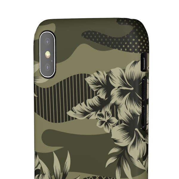 Camo Floral Print Snap Phone Case