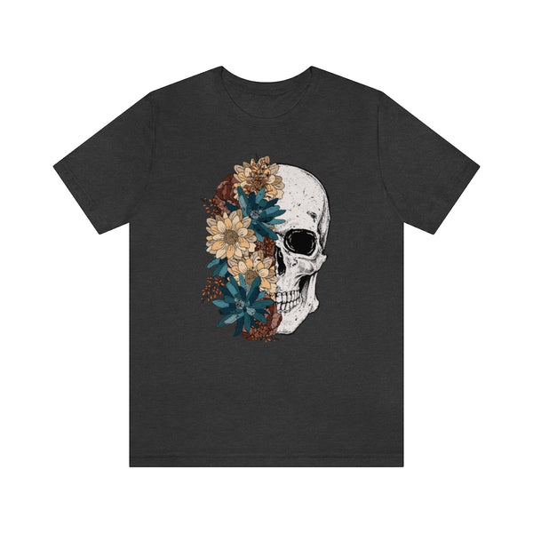 Fall Floral Skull Unisex Tee