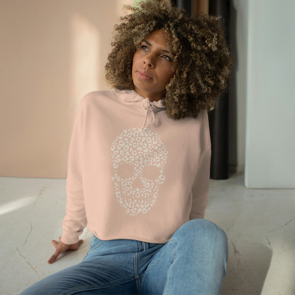 Vintage Skull Cropped Hoodie