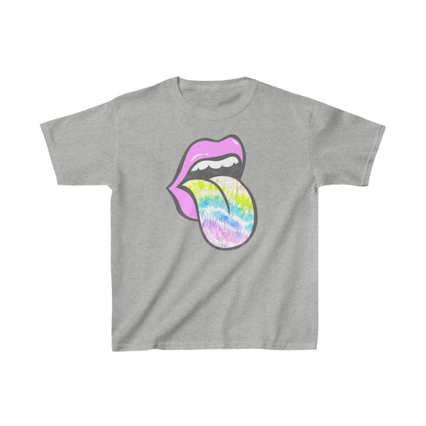 Youth - Lavender Lips Tie Dye Tongue Kids Tee