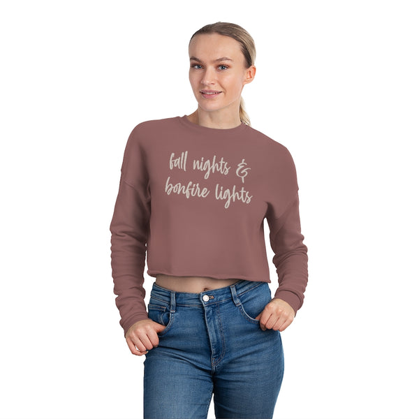 Fall Nights & Bonfire Lights Women's Cropped Sweatshirt