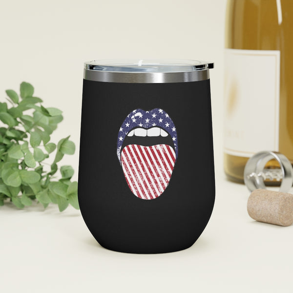 Stars + Stripes Tongue Out Wine Tumbler 12oz