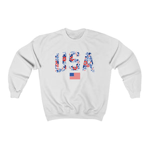 Floral USA American Flag Unisex Sweatshirt