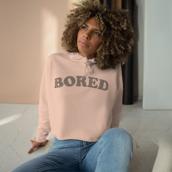 Bored Distressed Cropped Hoodie