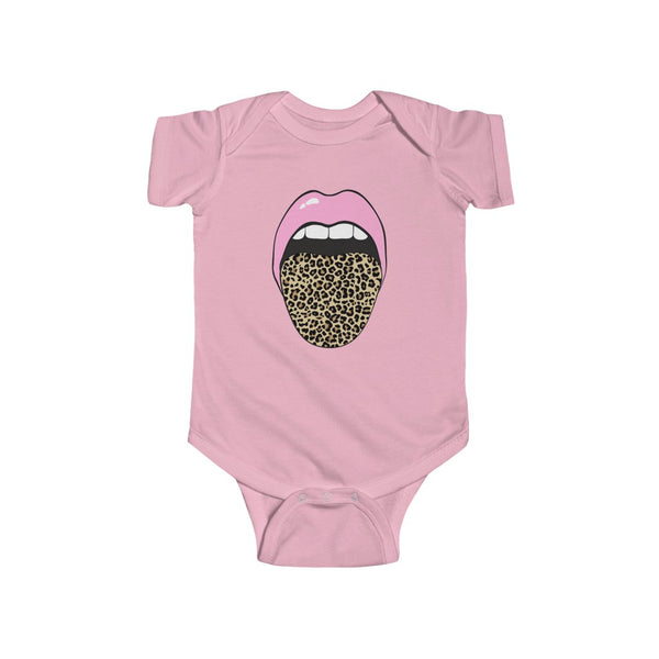 Baby - Pink Lips Leopard Tongue Out Onesie