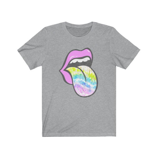 Lavender Rose Lips Tie Dye Pastel Tongue Out Unisex Tee