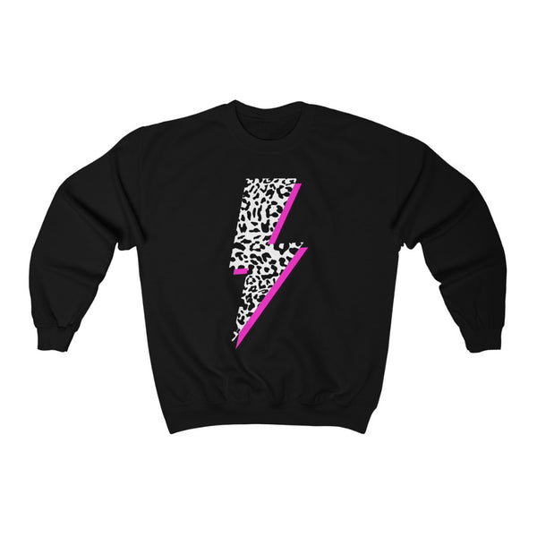 Leopard Pink Lightning Bolt Unisex Sweatshirt