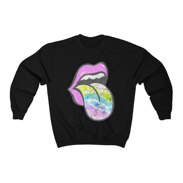 Lavender Rose Lips Pastel Tie Dye Tongue Unisex Sweatshirt