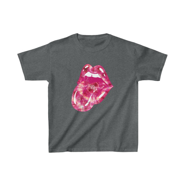 Youth - Pink Lips Tie Dye Tongue Kids Tee