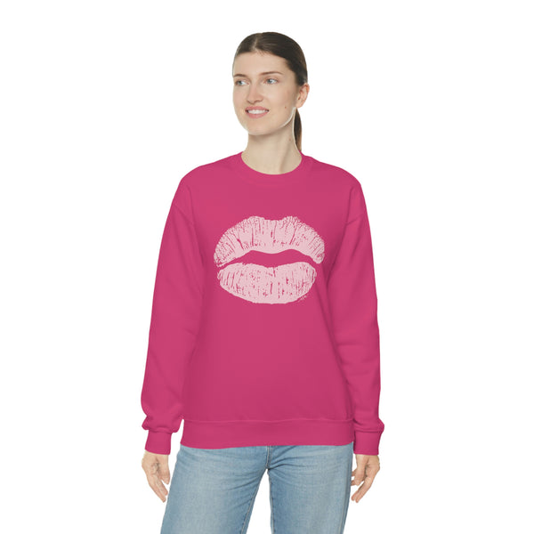 Pink Kiss Lips Unisex Crewneck Sweatshirt