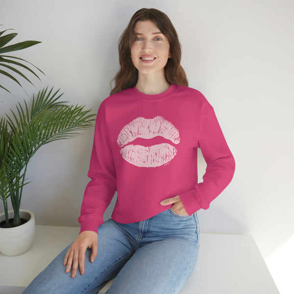 Pink Kiss Lips Unisex Crewneck Sweatshirt