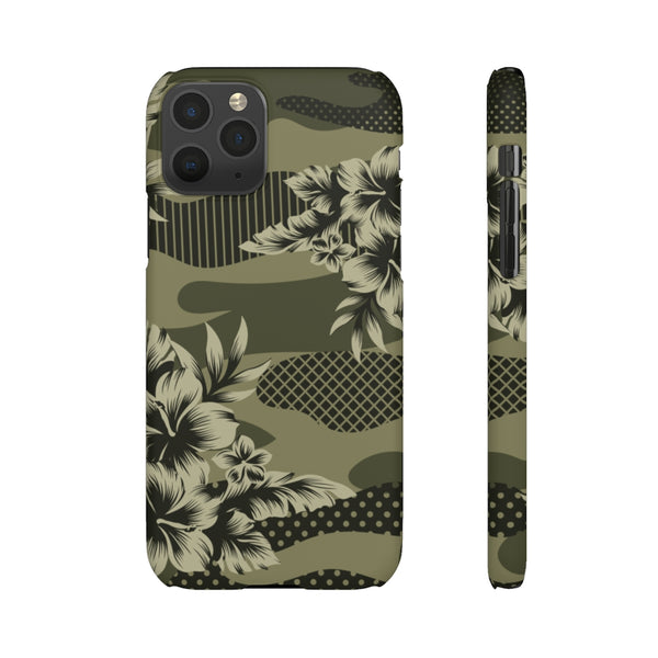 Camo Floral Print Snap Phone Case