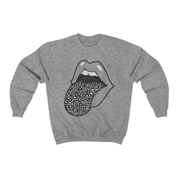 Leopard Tongue Out Distressed Unisex Sweatshirt