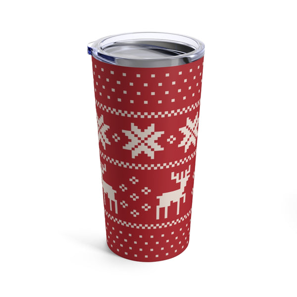Red Reindeer Sweater Tumbler 20oz