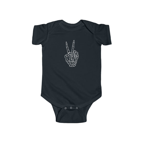 Peace Sign Skeleton Hand Infant Bodysuit