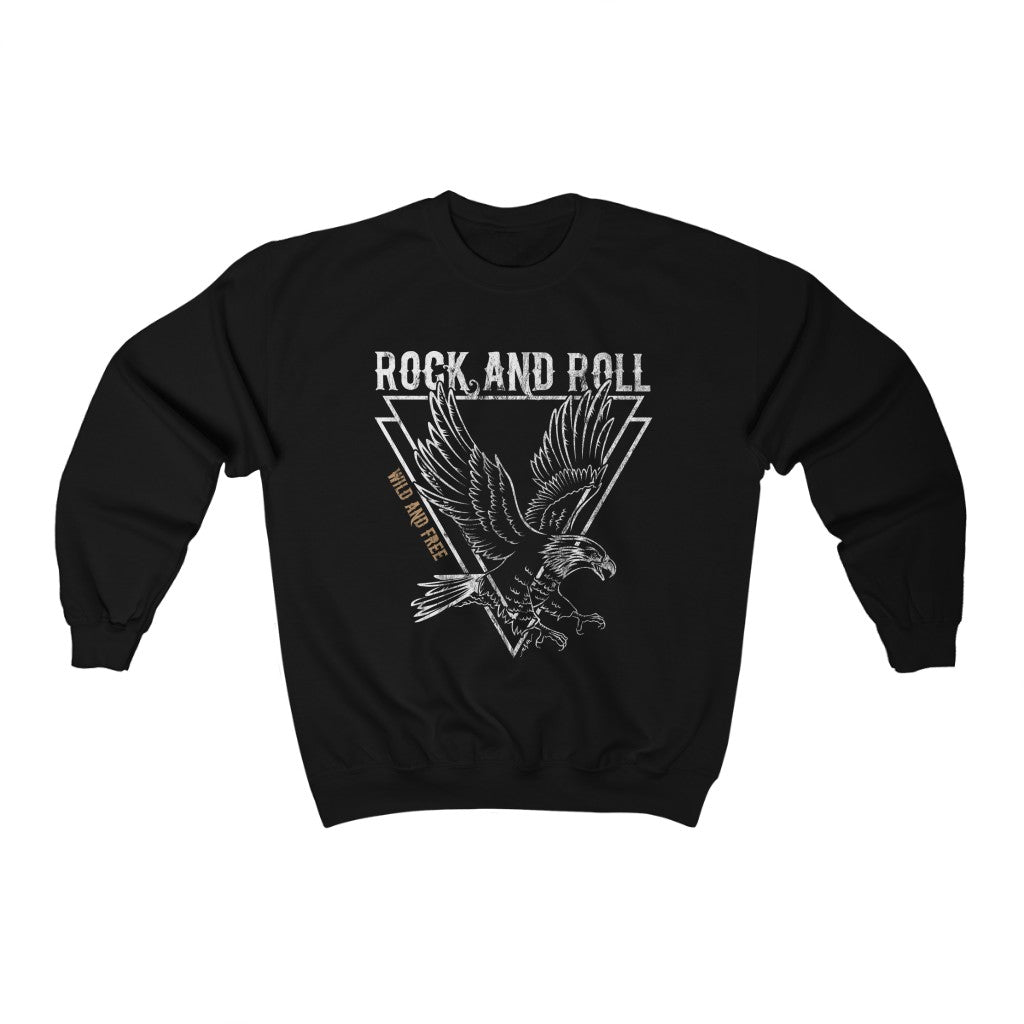 Eagle Wild & Free Rock & Roll Distressed Unisex Sweatshirt