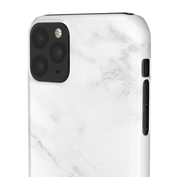 White & Grey Marble Snap Phone Case