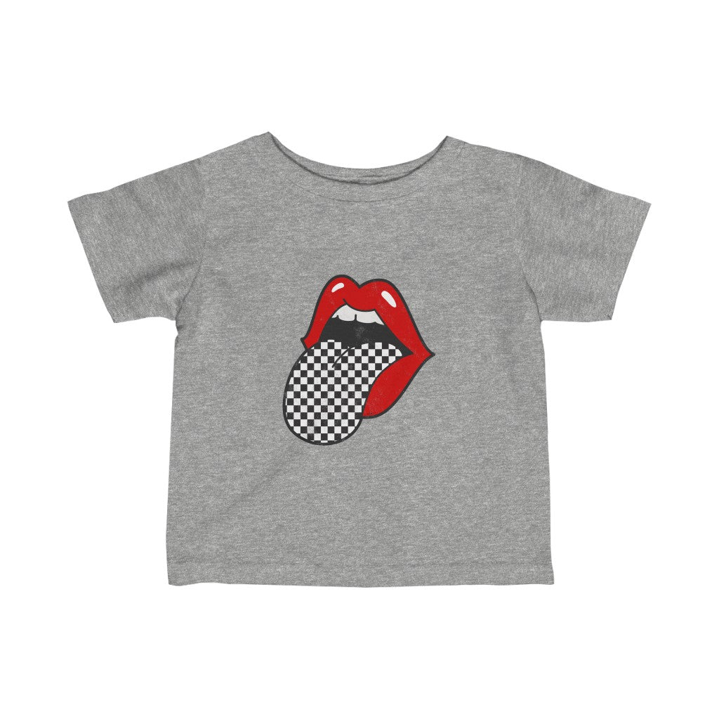 Infant - Red Lips Checkered Tongue Out Tee