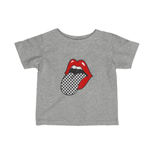 Infant - Red Lips Checkered Tongue Out Tee