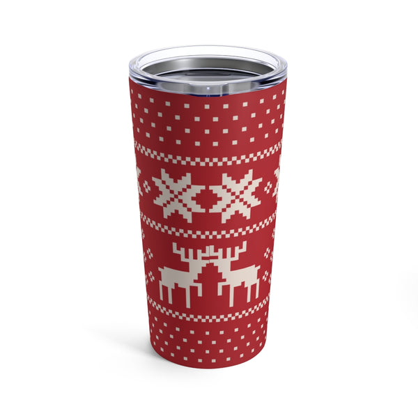 Red Reindeer Sweater Tumbler 20oz