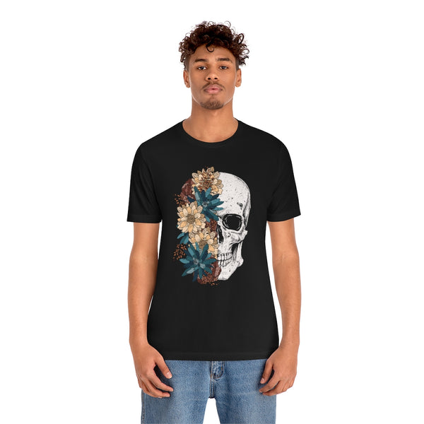 Fall Floral Skull Unisex Tee