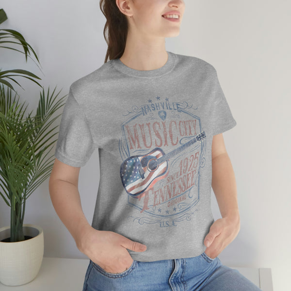 Nashville American Flag Guitar Unisex Tee