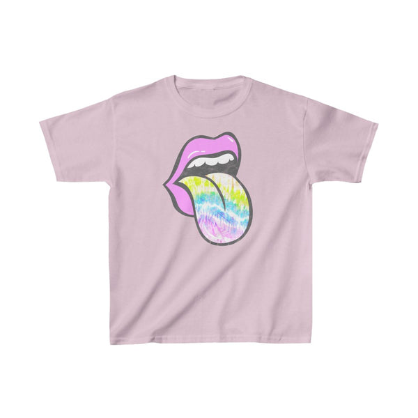 Youth - Lavender Lips Tie Dye Tongue Kids Tee