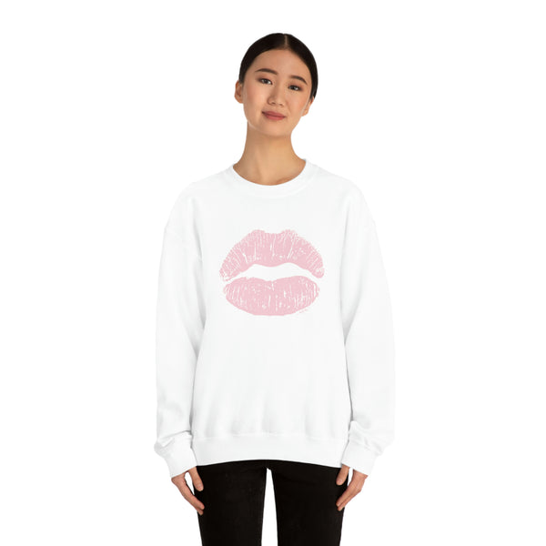 Pink Kiss Lips Unisex Crewneck Sweatshirt