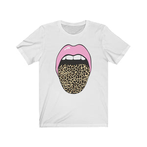 Pink Lips Leopard Tongue Out Tee