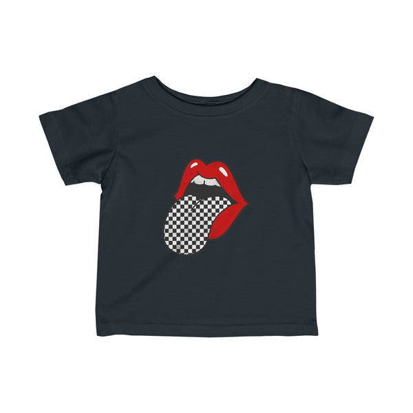 Infant - Red Lips Checkered Tongue Out Tee