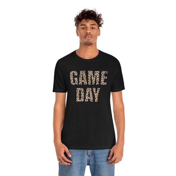 Game Day Leopard Print Unisex Short Sleeve Tee