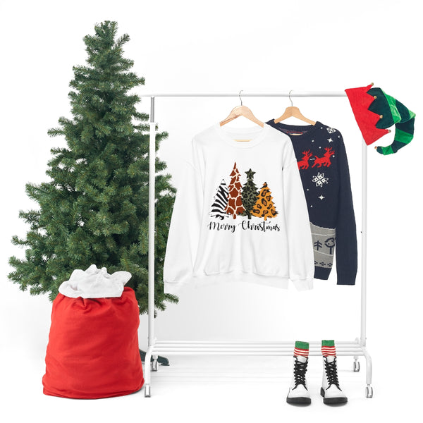 Animal Print Christmas Trees Unisex Sweatshirt