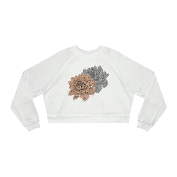 Grunge Flowers Cropped Sweatshirt